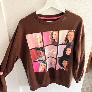 Hybrid Apparel Brown Barbie Graphic Sweatshirt